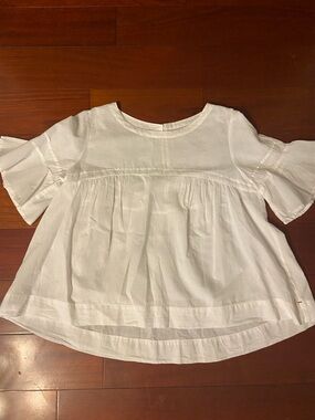 XIRENA White Cotton Peasant Top